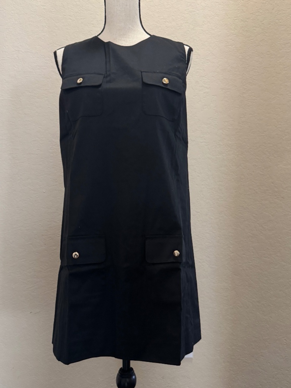 NWT J.Crew Patch Pocket Shift Dress in Stretch Chino Black Size Medium